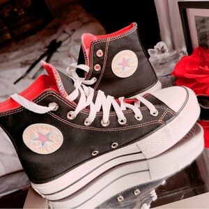 Converse Women's Black and White Platform Sneakers